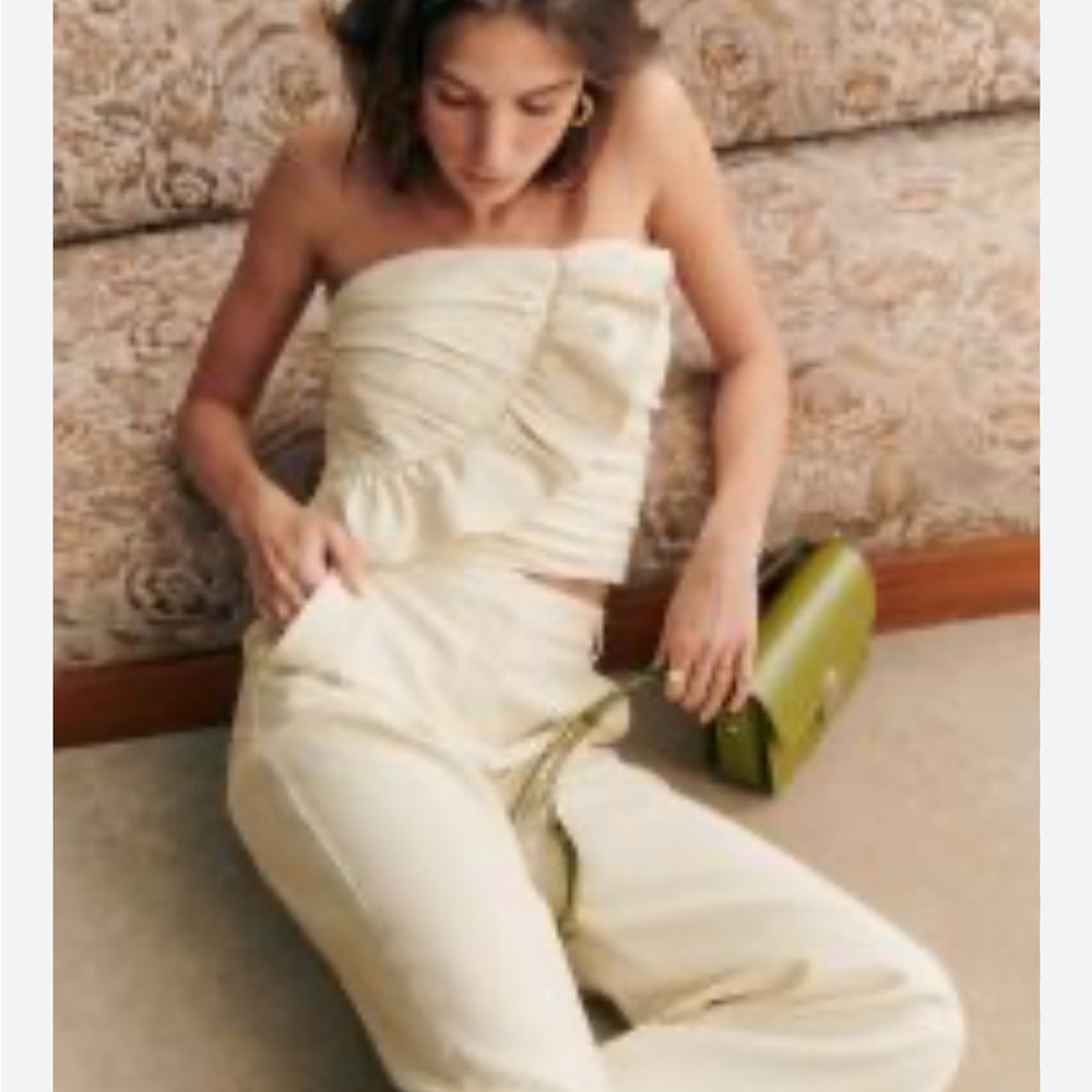 Sezane marilia white strapless top rare and new with tags